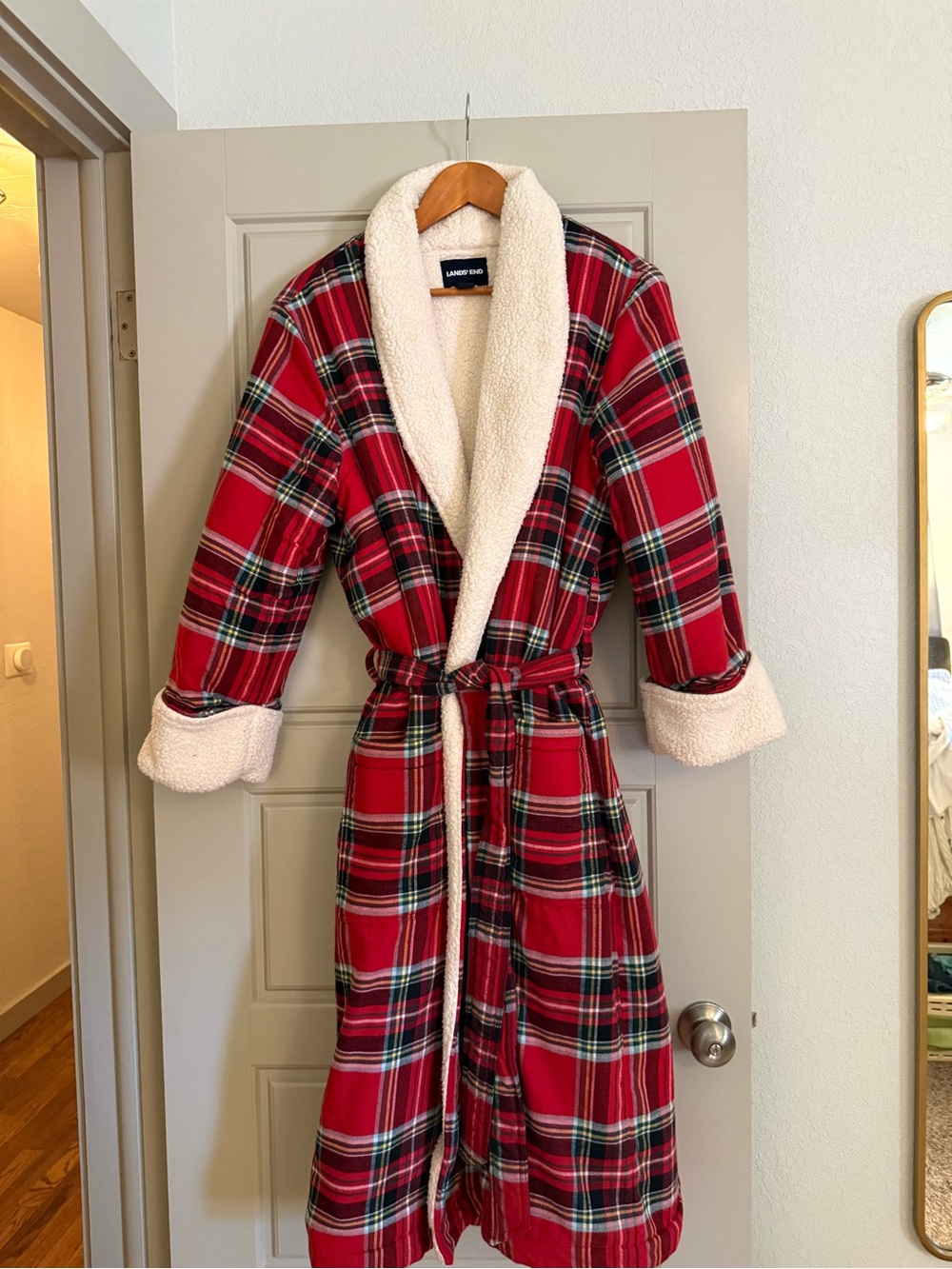 Lands End Plaid Robe